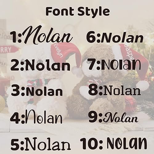 Miniatura 3 de Juguetes de peluche de Navidad personalizados, oso de peluche de Navidad personalizado de 10 pulgadas, sombrero de Papá Noel, peluche suave, regalos