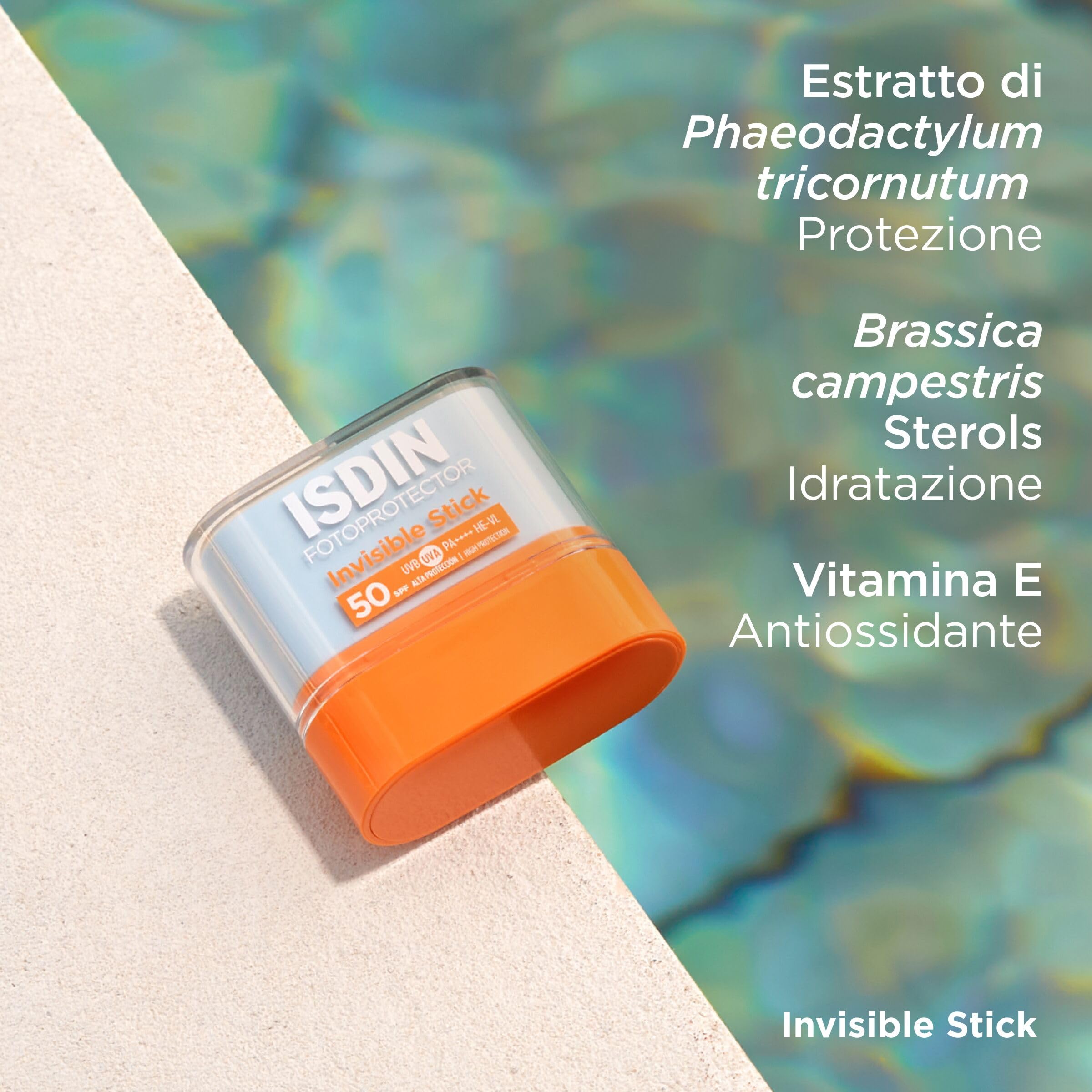 ISDIN Invisible Stick SPF 50 (10 g) | Crema Solare in Stick per Facilitare la Riapplicazione | Adatto a Tutti i Tipi di Pelle