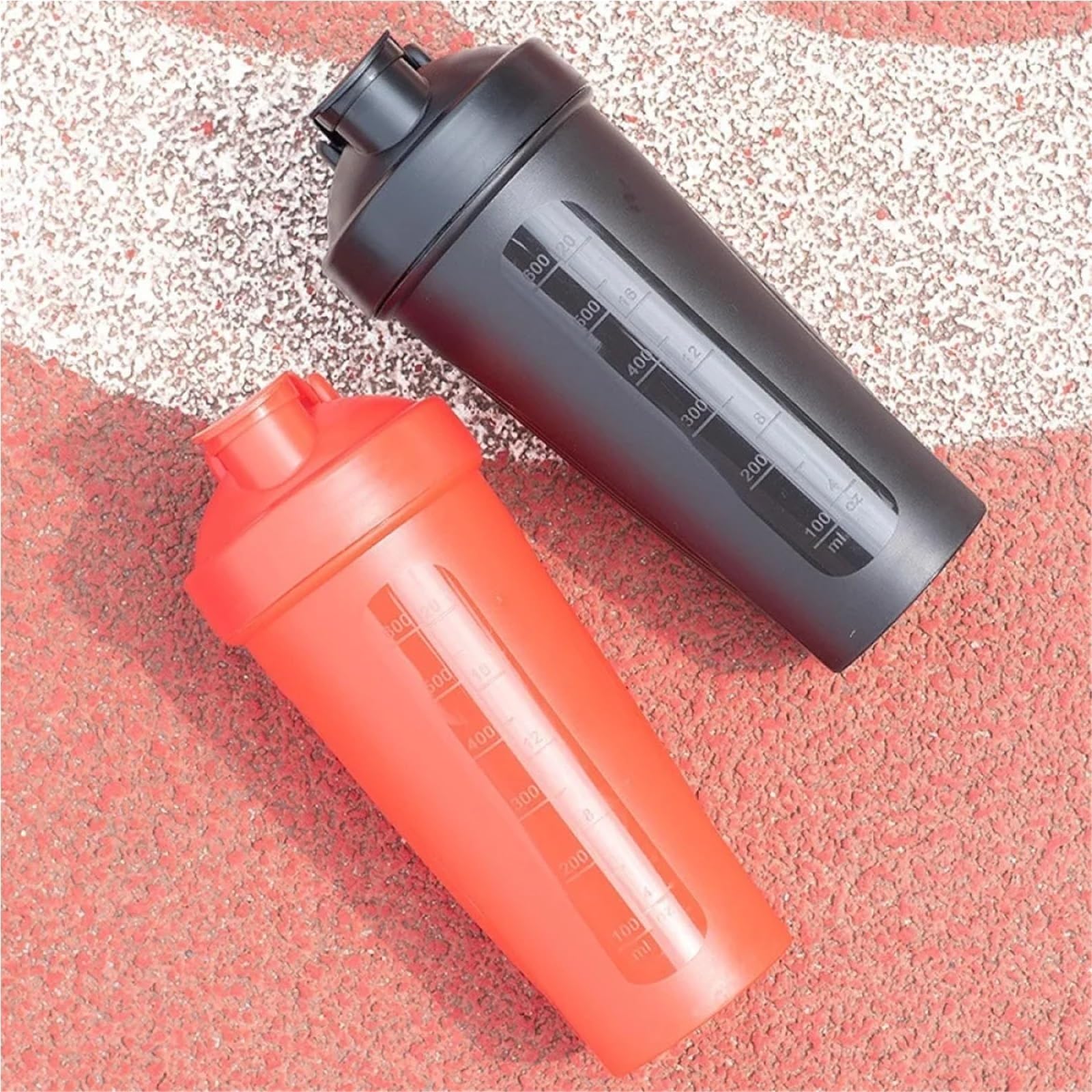 Tragbare Flasche aus Kunststoff, Protein-Shaker, für leidenschaftliche Athleten, Fiess, Getränke, auslaufsicher (Rot)