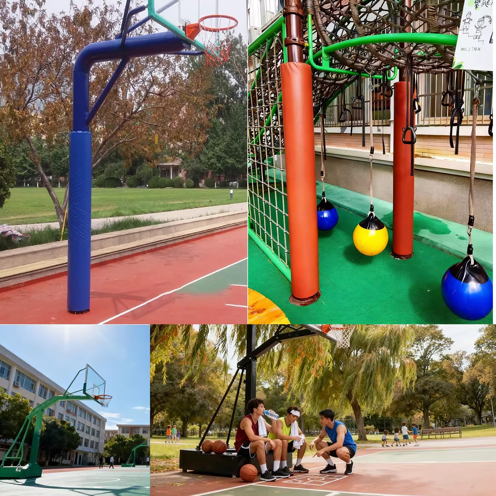 Runde Basketball-Stangenpolster, Schaumstoff-Polsterung Pfostenschutz für Court, Fitnessstudio, Keller, Outdoor, wetterbeständig