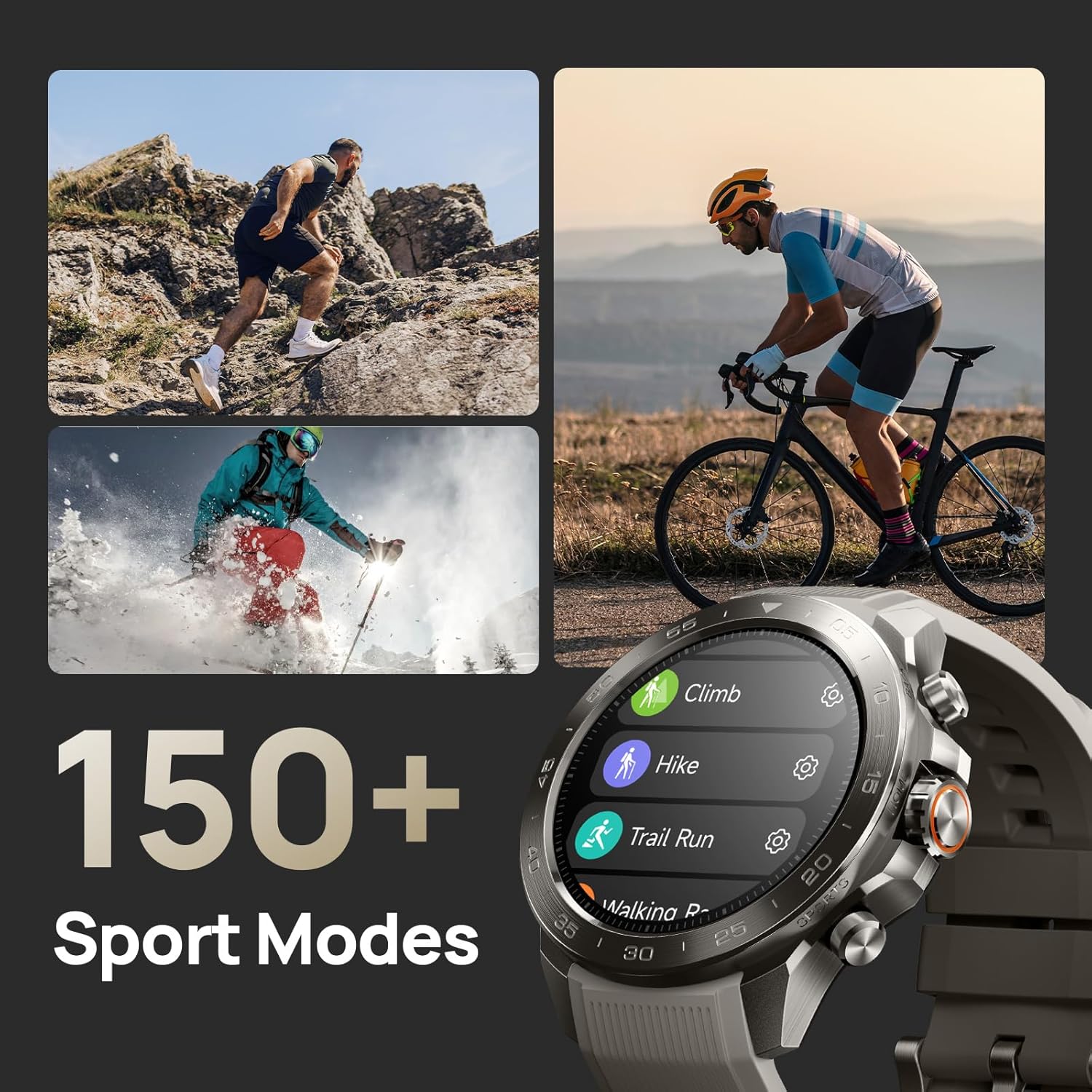 mibro GS Explorer S Military Smartwatch with Titanium, Support Offline Maps, 1.32" AMOLED, Dual Band GPS and 20-Day Battery, 10ATM Sport Watch for Outdoor Adventure, Hiking, Freediving