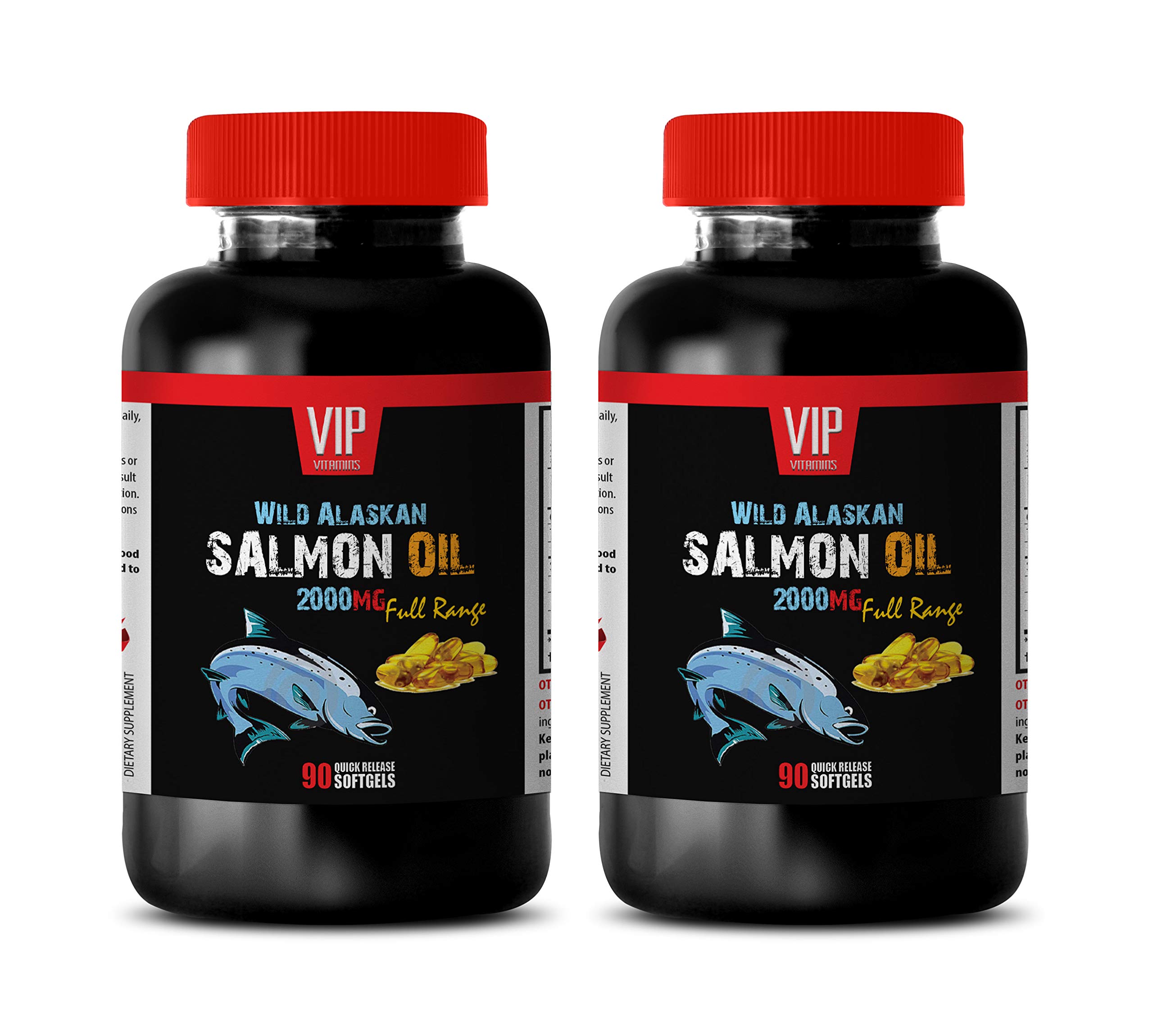 Heart Health Fish Oil Omega 3 - Wild Alaskan Salmon Oil 2000MG - Full Range - Fish Oil Omega 3 Wild 
