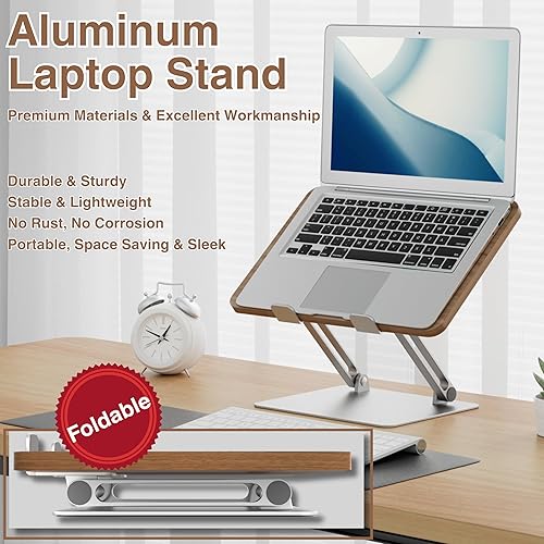 Miniatura 3 de AVARO Soporte ajustable para computadora portátil elevador ergonómico para laptop con altura y ángulo personalizables, portátil, plegable y