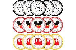 Red and Black Mickey Mouse Birthday Plates