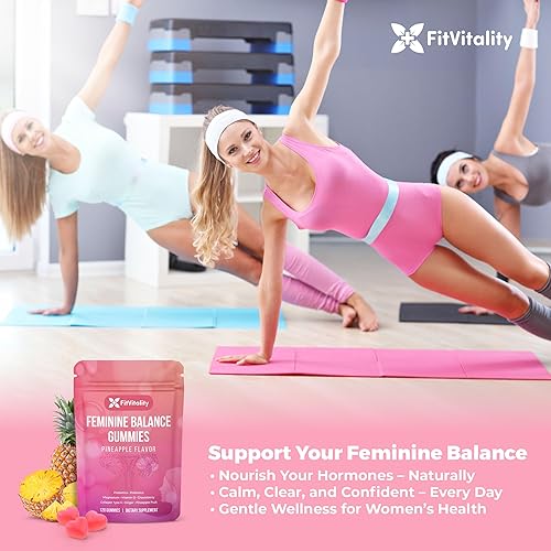 Miniatura 6 de Premium 120 Gomitas para Equilibrio Femenino  Probióticos, Colágeno Tipo II, Agracejo, Vitamina D y Magnesio  Sin Gluten, Sabor Piña, Veganas