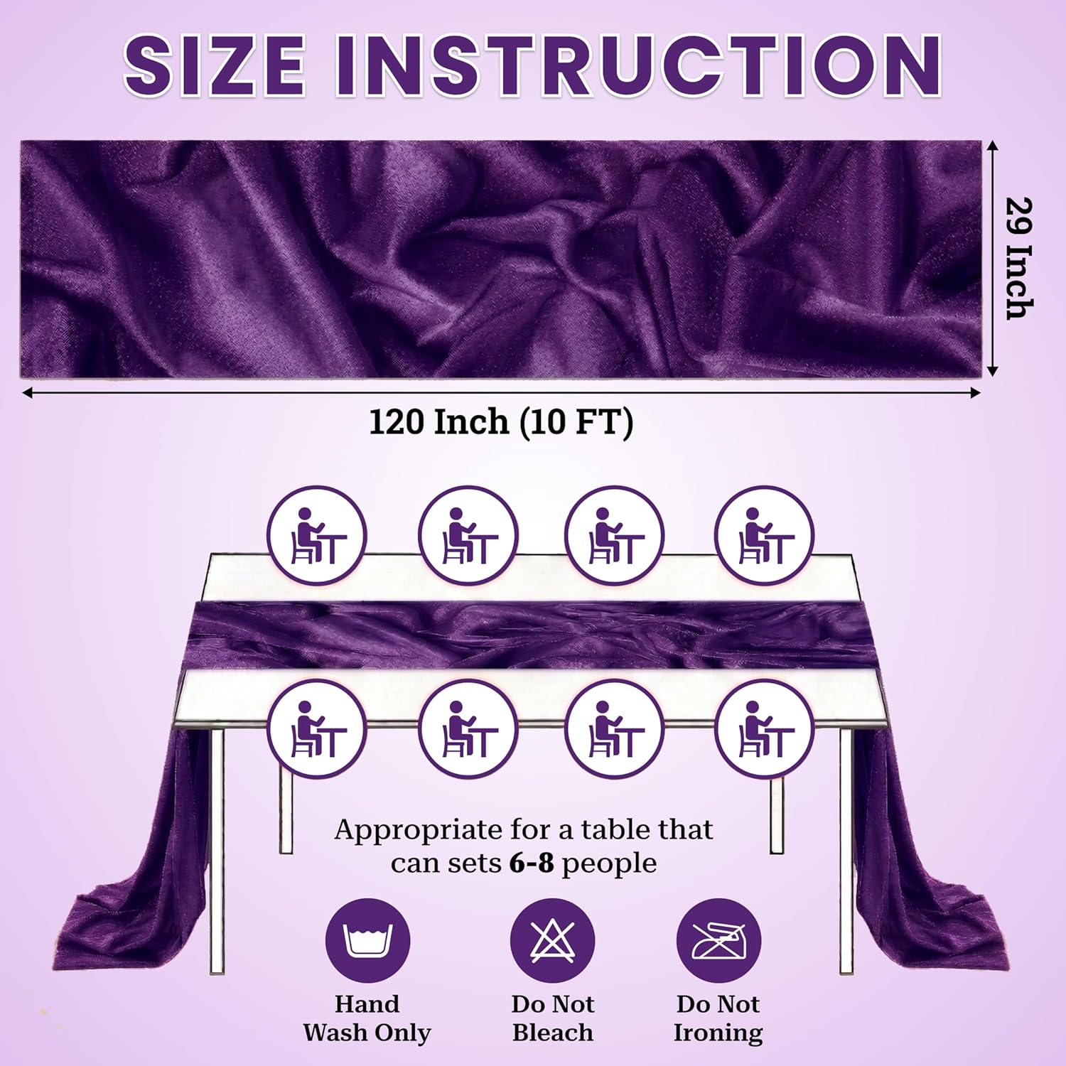 MDS 12 Pack 10ft Chiffon Table Runner 29 x120 Inches Sheer Wedding Runner Romantic Rustic Table Runner for Wedding Decorations, Birthday Parties, Bridal Shower Party Arch Decor - Cadbury Purple