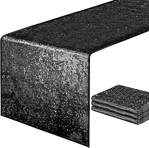 Miniatura 5 de Camino de mesa de lentejuelas de oro rosa, camino de mesa de oro rosa de 12 x 72 pulgadas, decoraciones de fiesta de oro rosa, camino de mesa con