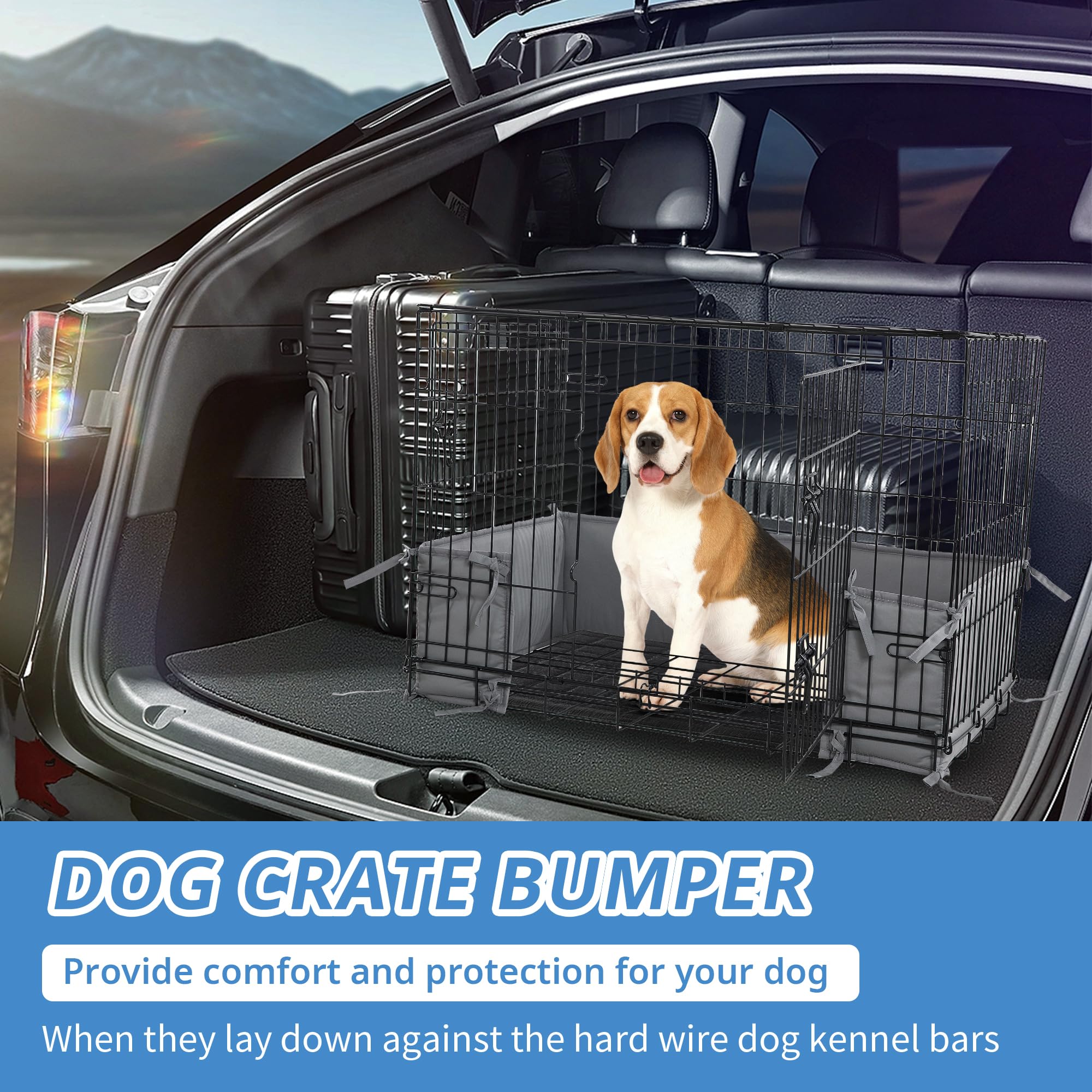 HOMBYS Paraurti per gabbia per cani con lacci (solo paraurti, senza cassa) - Accessorio morbido per gabbietta per cani, per addestramento per gabbie per cani per una cassa, sicura e confortevole,