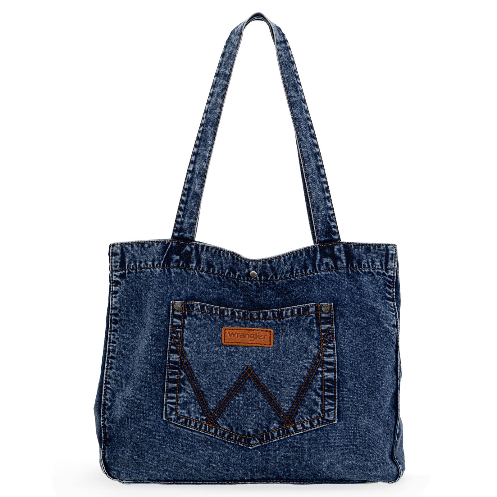 Montana West Wrangler Denim Tote Bag for Women Large Purses for Work Travel Everyday