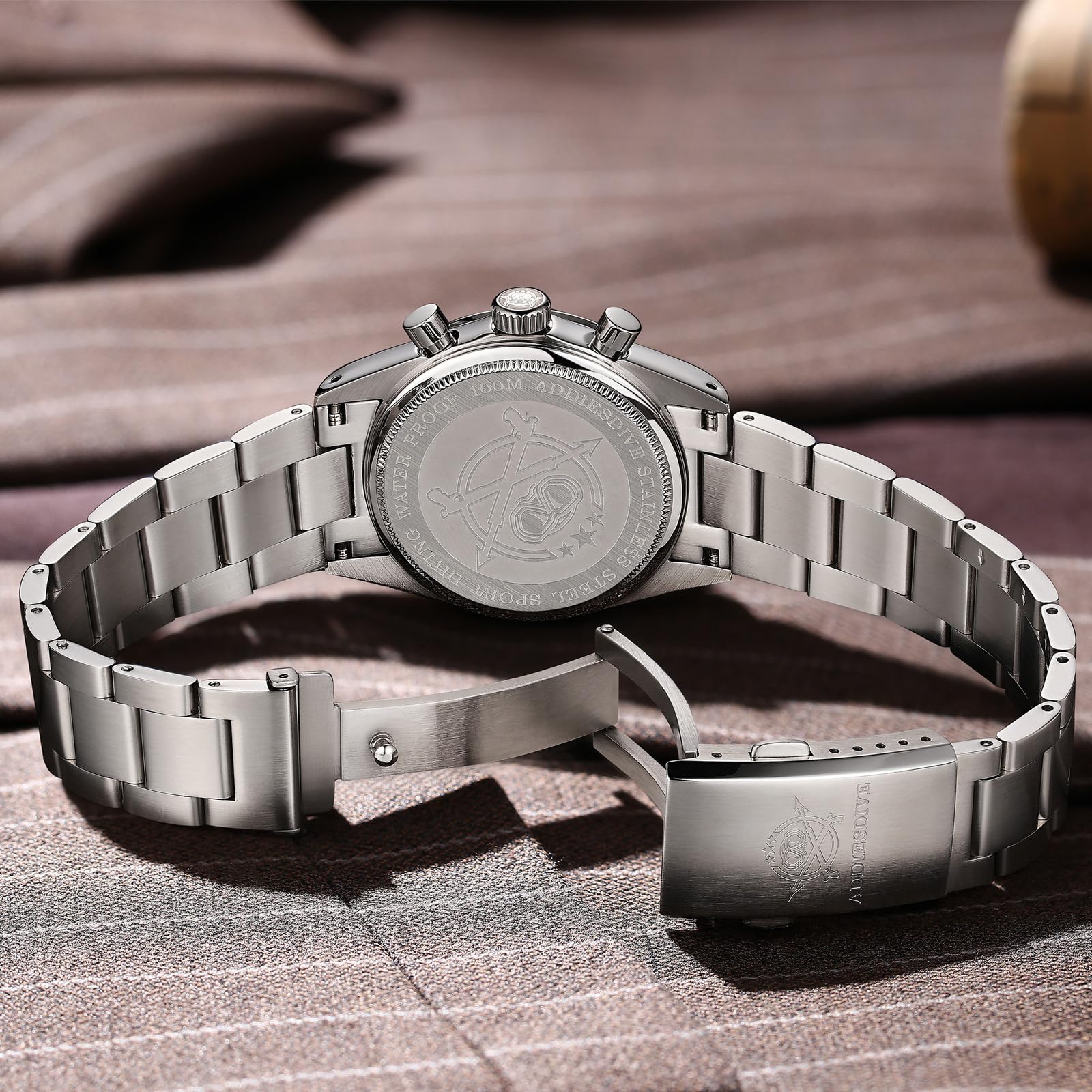 ADDIESDIVE Orologio da uomo con cronografo da corsa VK63 Movimento K1 Bubble Glass 100 M impermeabile BGW9 luminoso in acciaio inossidabile orologio da uomo alla moda