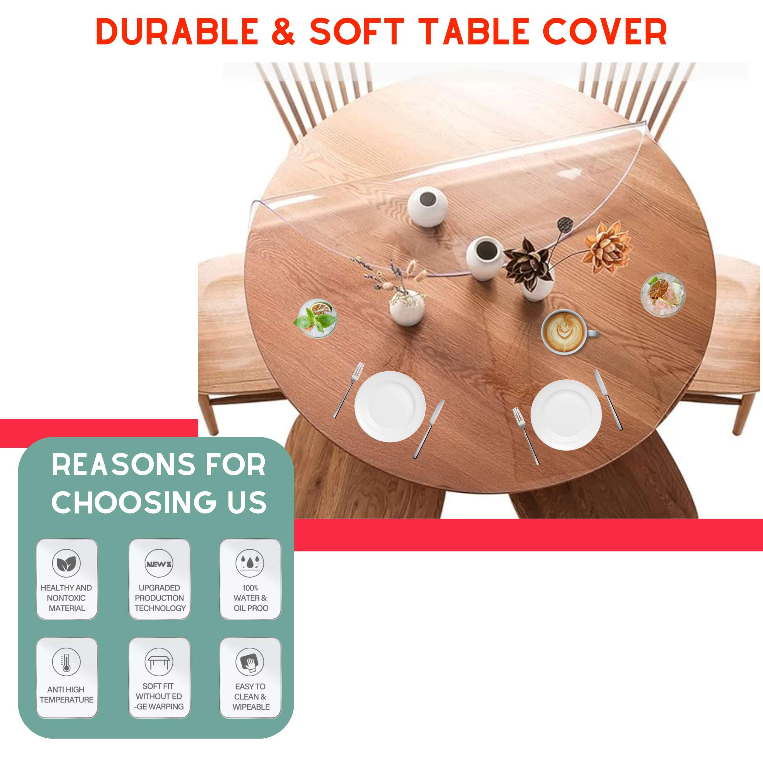 Artwelt Transparante Tafelfolie 2.0mm Polyvinylchloride Tafelkleed voor Buiten Tuin en Binnen Waterdicht en Wasbaar Tafelbeschermfolie op Maat (80cm X 80cm Artwelt Transparante Tafelfolie 2.0mm Polyvinylchloride Tafelkleed voor Buiten Tuin en Binnen Waterdicht en Wasbaar Tafelbeschermfolie op Maat (80cm X 80cm