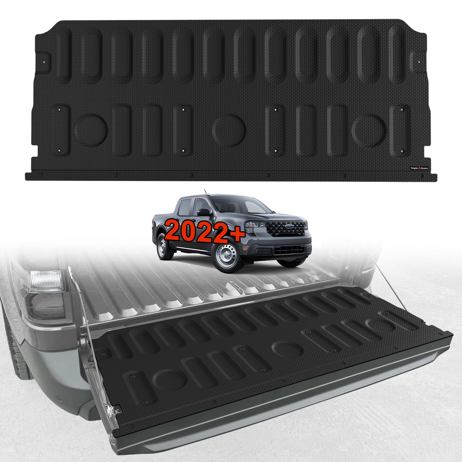TripleAliners Tailgate Mat Compatible with 2022-2026 Ford Maverick &amp; Hybrid Model Tailgate Accessories, Tailgate Cover Custom Fit All Weather Protection Pickup Liner, Won't Fit Drop-in Liners