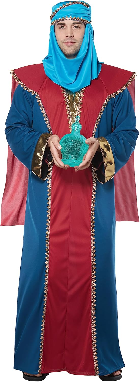 California Costumes Men's Balthasar, Wise Man (Three Kings) - Adult Costume Adult Costume, -Red/Blue, Small/Medium