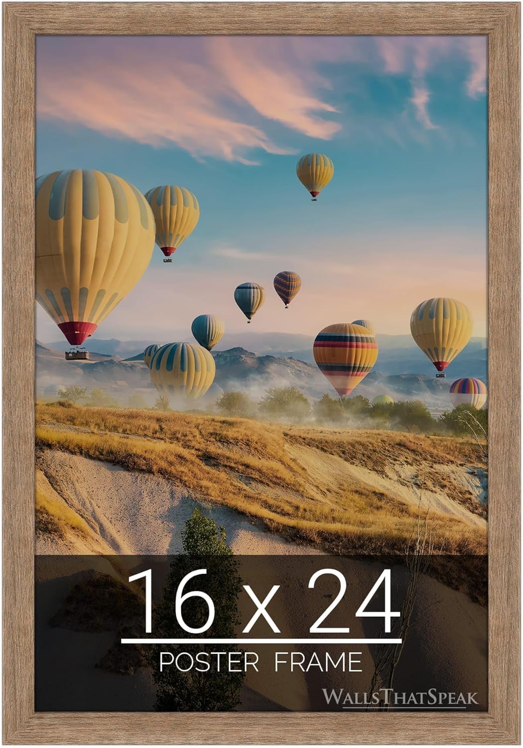wallsthatspeak 16x24 Brown Barnwood Picture Frame for Puzzles Posters Photos or Artwork
