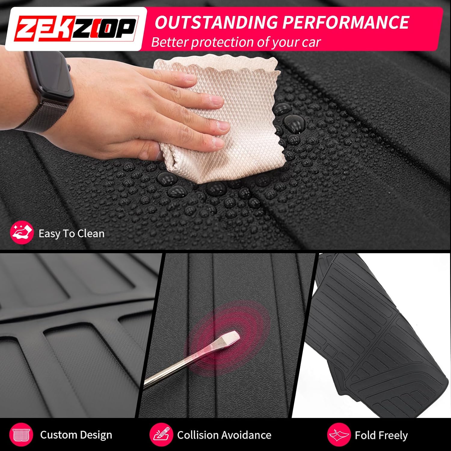 Floor Mats Compatible with 2024 2025 2026 Toyota Land Cruiser/Lexus GX550 Overtrail 5 Seats Trunk Mat Cargo Liner TPE Back Seat Cover for Land Cruiser Accessories (Floor Mats Set of 6PCS)