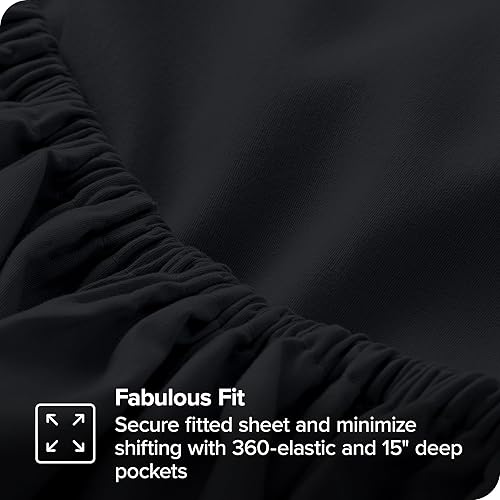 Miniatura 6 de Bare Home Juego de sábana bajera + funda de almohada, microfibra ultrasuave de 1800 hilos, lujosa, doble cepillado, bolsillos profundos, ajuste