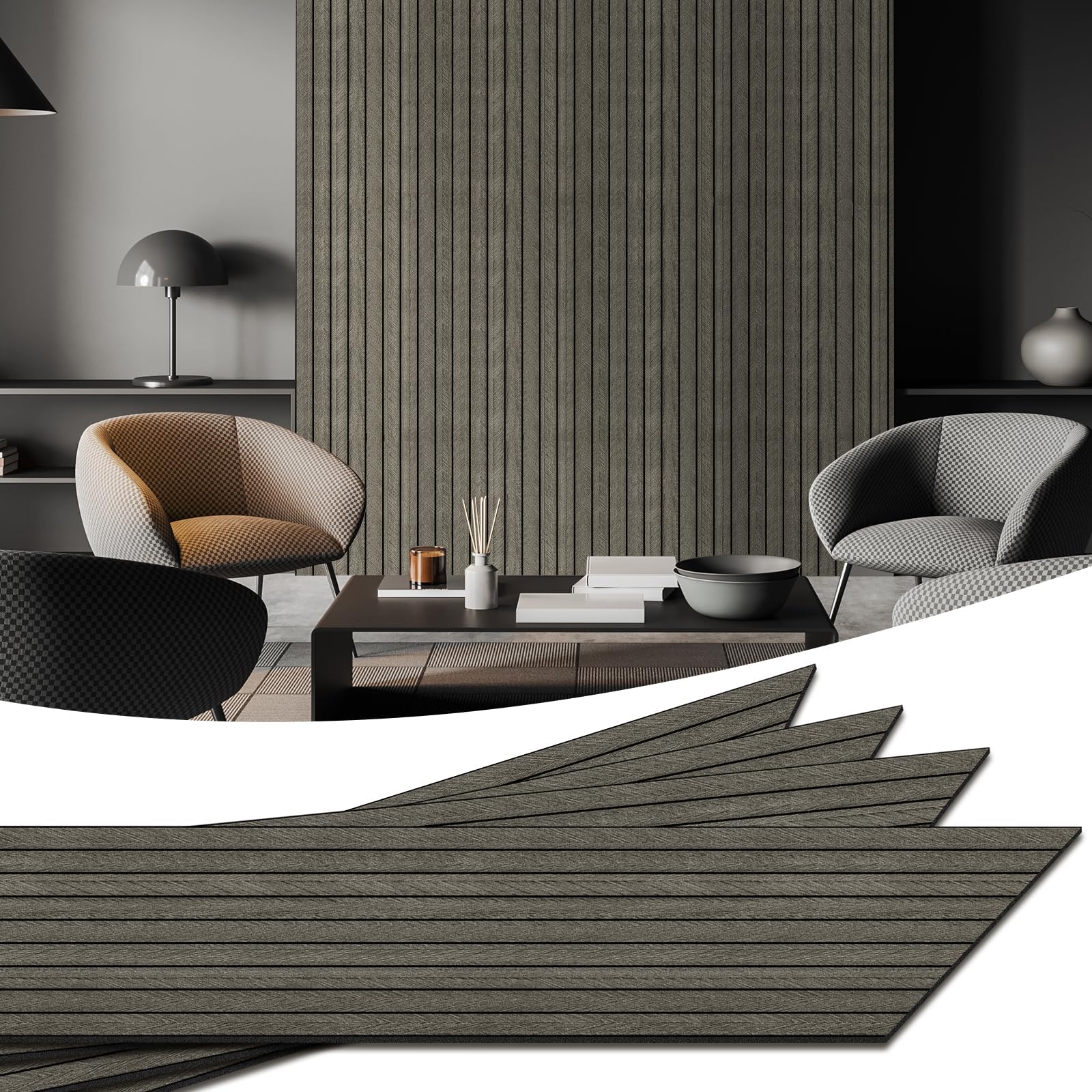WADILE PVC Wood Grain Panels for Wall, 15.7 in X 8.5 ft Soundproof Wall Panels for Wall Paneling Peel and Stick Wall Panels, 3D Wall Panels for Interior Decor, Cover 11.2 Sqft, Fishbone