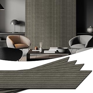 WADILE PVC Wood Grain Panels for Wall, 15.7 in X 8.5 ft Soundproof Peel and Stick, Cover 11.2 Sqft, Fishbone