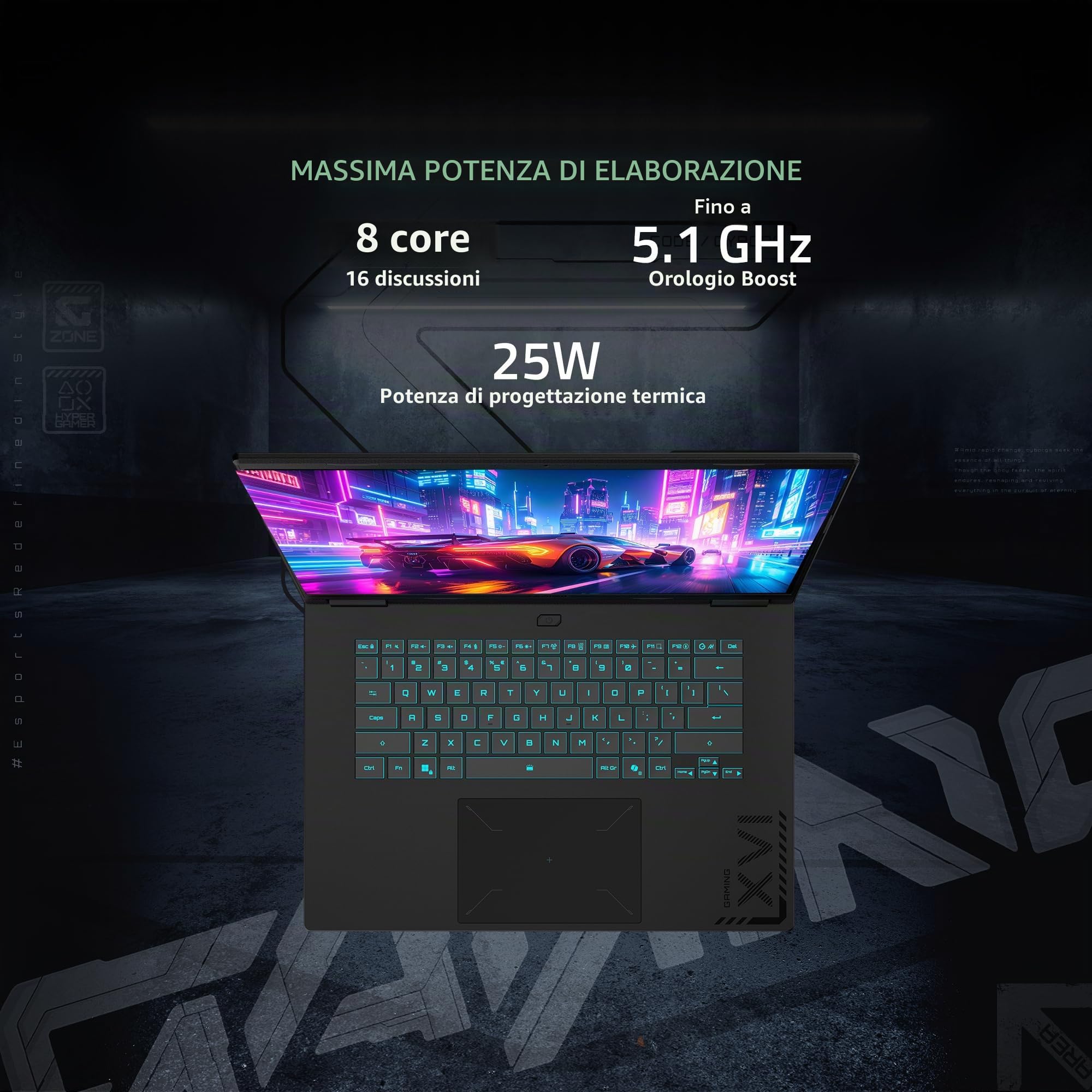 GIGABYTE - Gaming A16 Gaming Laptop - 165Hz 1920x1200 WUXGA - NVIDIA GeForce RTX 5060 - AMD Ryzen 7 260-1TB SSD con 16GB DDR5 RAM - Windows 11 Home AD Gaming A16 3VHK3US894SH