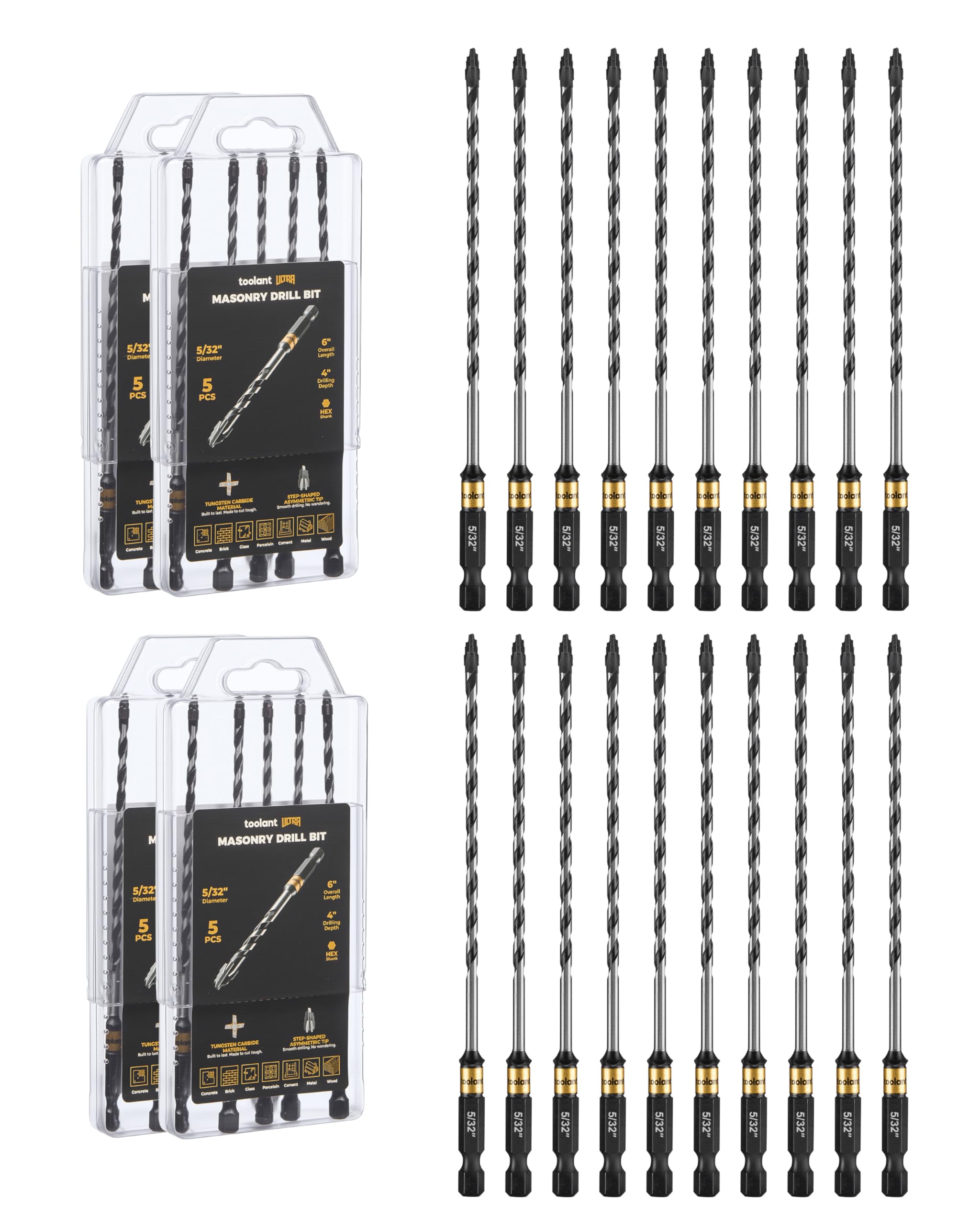 toolant Masonry Drill Bits - 5 Piece Set -11