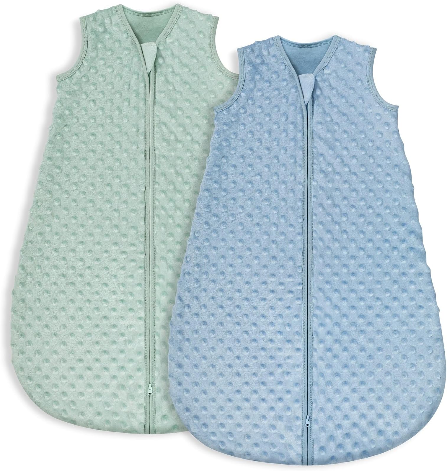 Yoofoss Fleece Baby Sleep Sack 6-12 Months with Plush Dots, TOG 1.5 Baby Wearable Blanket with 2-Way Zipper, Cotton Toddler Sleep Sack Fleece