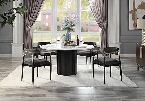 Miniatura 2 de Acme Jaramillo - Silla auxiliar tapizada en madera y tela, color negro (juego de 2)