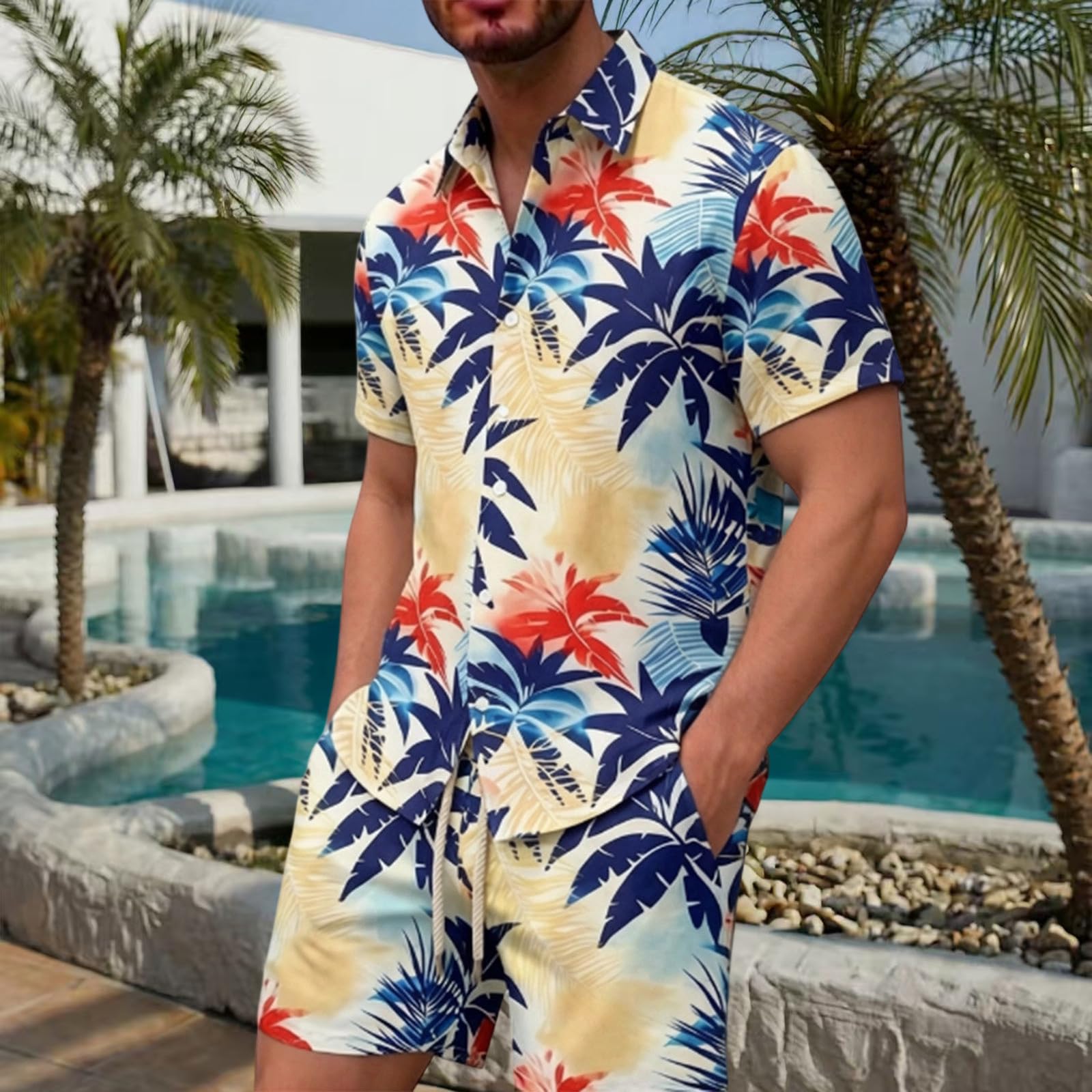 Générique Set Estivo 2026 da Uomo: T-shirt Manica Corta E Pantaloncini Stampati, Abbigliamento Casual per Spiaggia E Tempo Libero