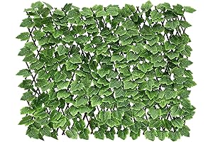 Expandable Faux Ivy Fence Privacy Screen Stretchable Artificial Hedge