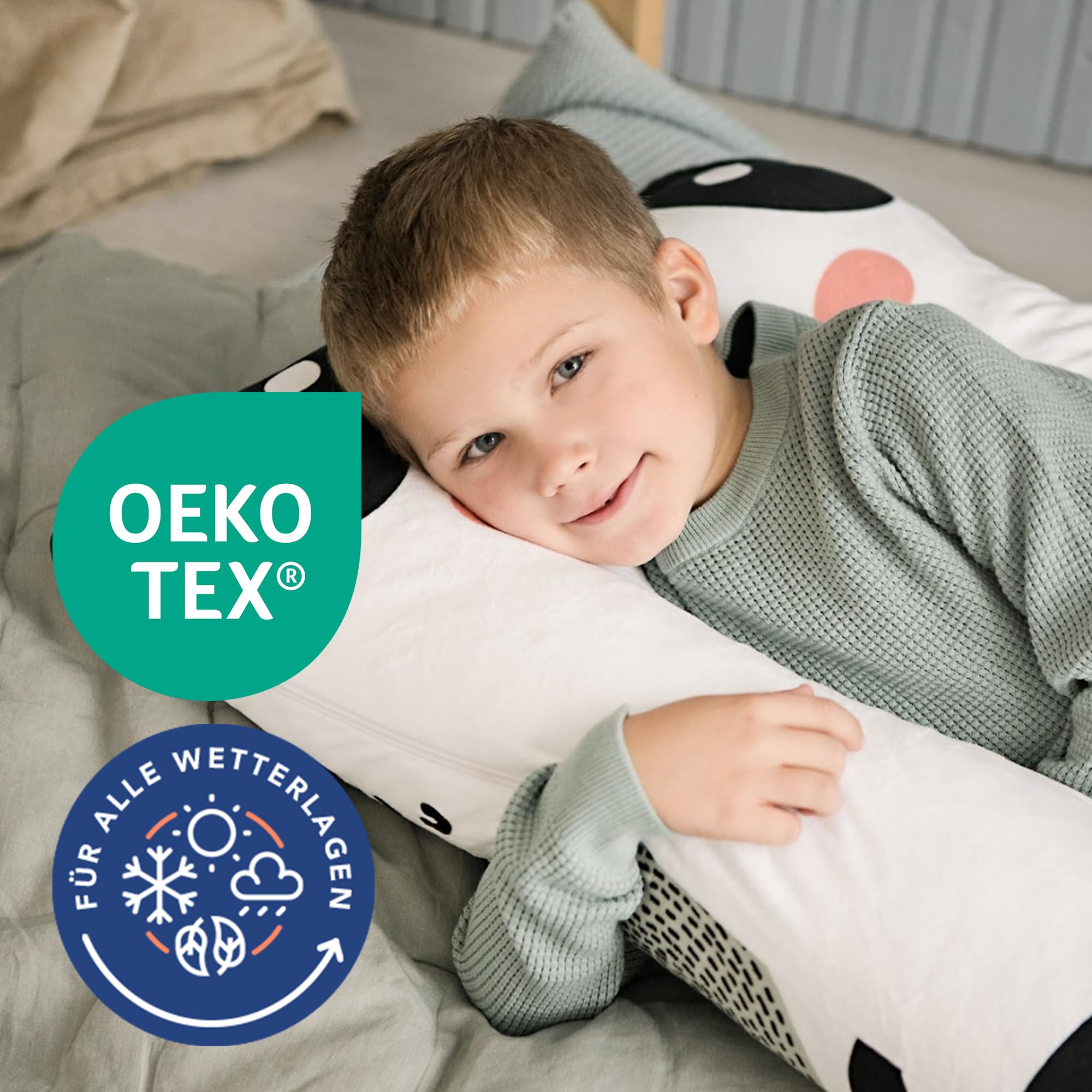 MKS Cojín infantil para cama Dormir 60x120cm | Cojín para dormir de lado para niños | Cojín antiestrés para la cabeza de niños | Cojín de confort para niños para manejar el estrés | Cojín de felpa