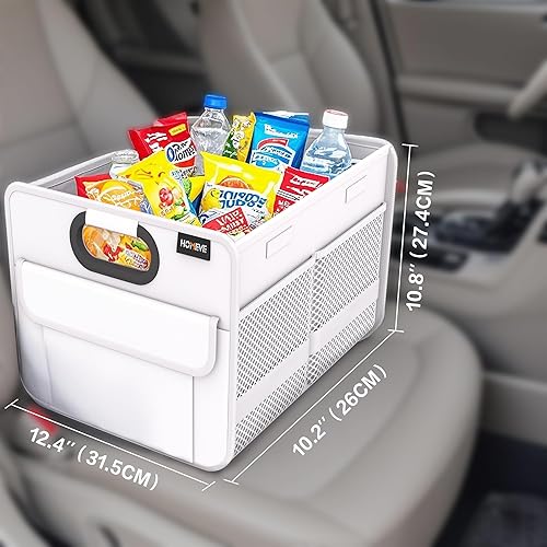 Miniatura 5 de Homeve Organizador de maletero, almacenamiento de automóvil, asas reforzadas, organizadores plegables de múltiples compartimentos, plegable,