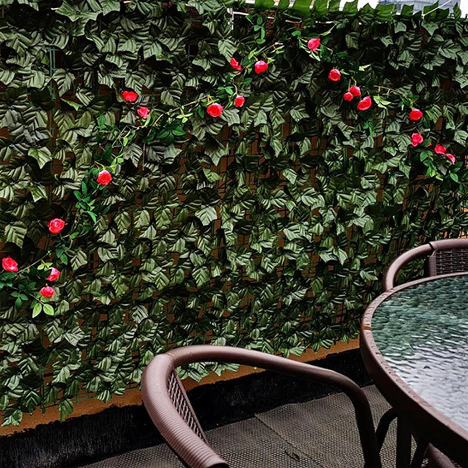 HanYun Künstliche Efeu Garten Sichtschutz 600 x 100cm künstliche Pflanzen sichtschutz und künstliche Efeu, Dekoration für Außenbereich Gartendekoration sichtschutz Windschutz lärmschutz
