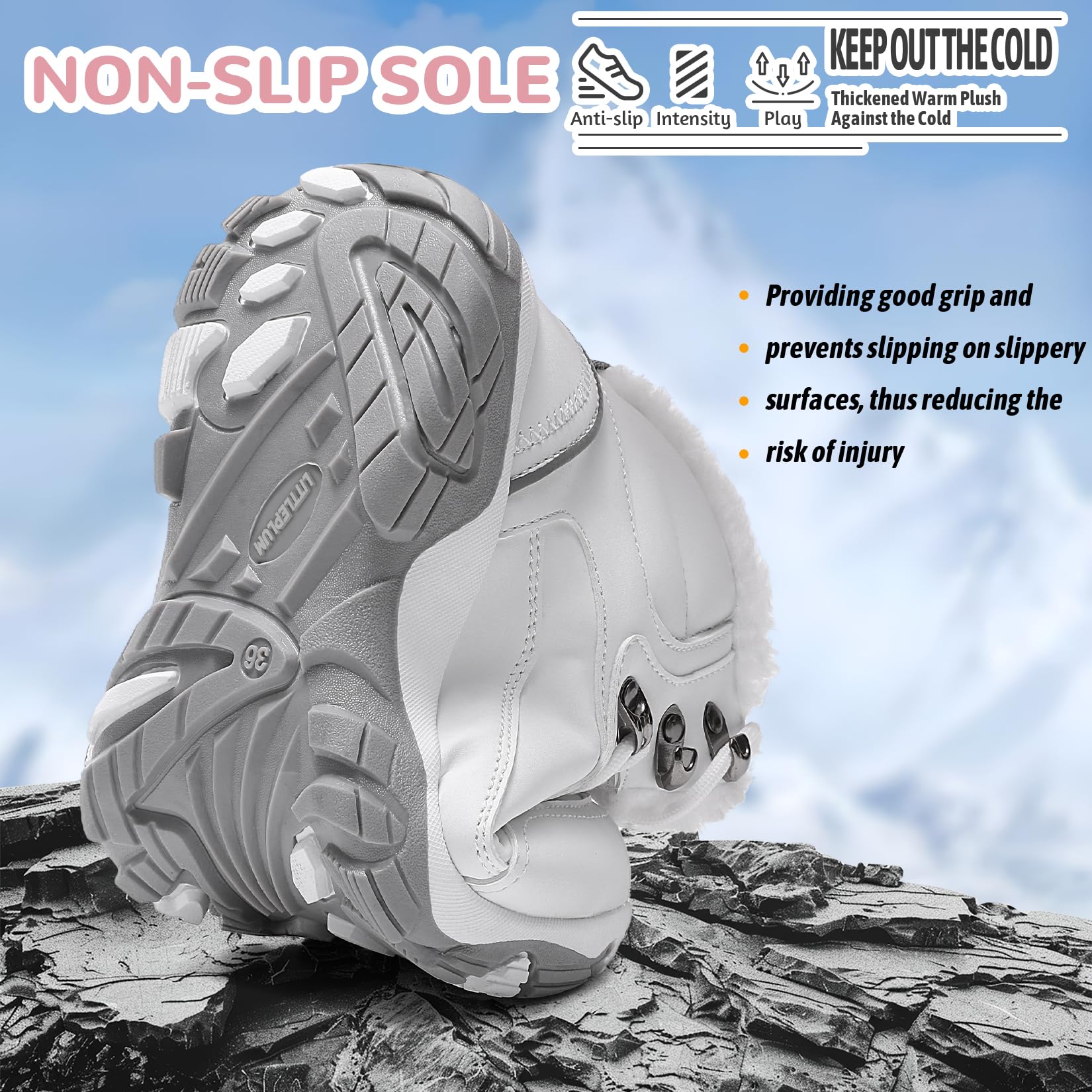 Littleplum Damen Winterstiefel Warm Gefüttert Trekking Schuhe Herbst Outdoor Schneestiefel Winterschuhe