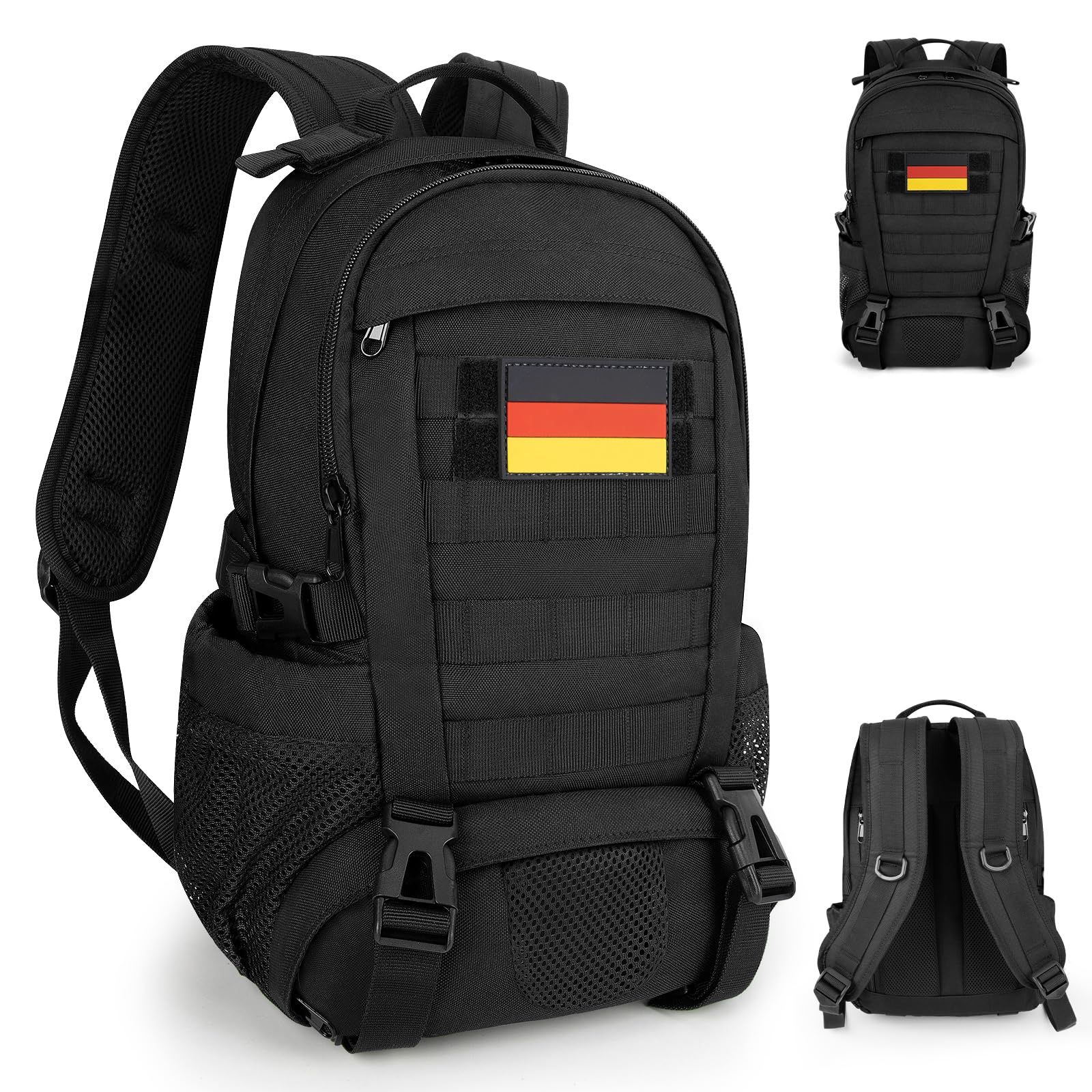 Petit sac à dos homme femme : mini sac à dos 10L avec système MOLLE noir