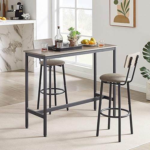 Spaco Juego de mesa de bar y sillas para 2, mesa de comedor de cocina y 4 taburetes tapizados de poliuretano con respaldo, juego de mesa de comedor disponible en Yaxa Colombia