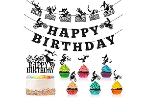 Zonon 20 Pieces Dirt Bike Birthday Decorations Kit for Boys