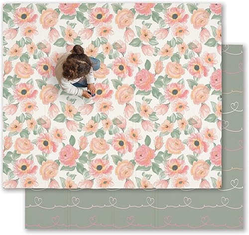 Miniatura 27 de JumpOff Jo Alfombra de juego para bebés, alfombra de juego grande de espuma plegable para bebés, bebés, niños pequeños, impermeable, doble cara (70