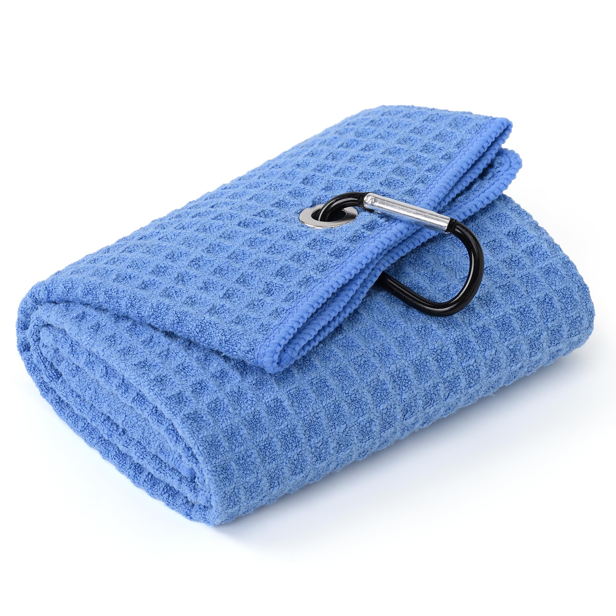 Mile High Life Premium Waffle-Weave Golf Towel | 16" X 24" | Extra Absorbent & Quick-Dry | Ultra-Soft Microfiber | Carabiner Clip | Multi-Color Options | Golf Accessory for Men & Women
