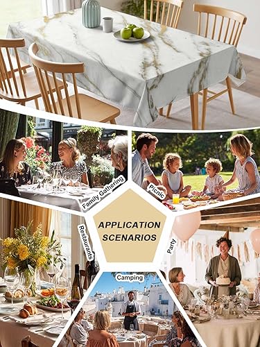 Miniatura 5 de Mantel rectangular a prueba de derrames, impermeable, funda de decoración de mesa cuadrada suave, mantel de granja para mesas rectangulares, textura