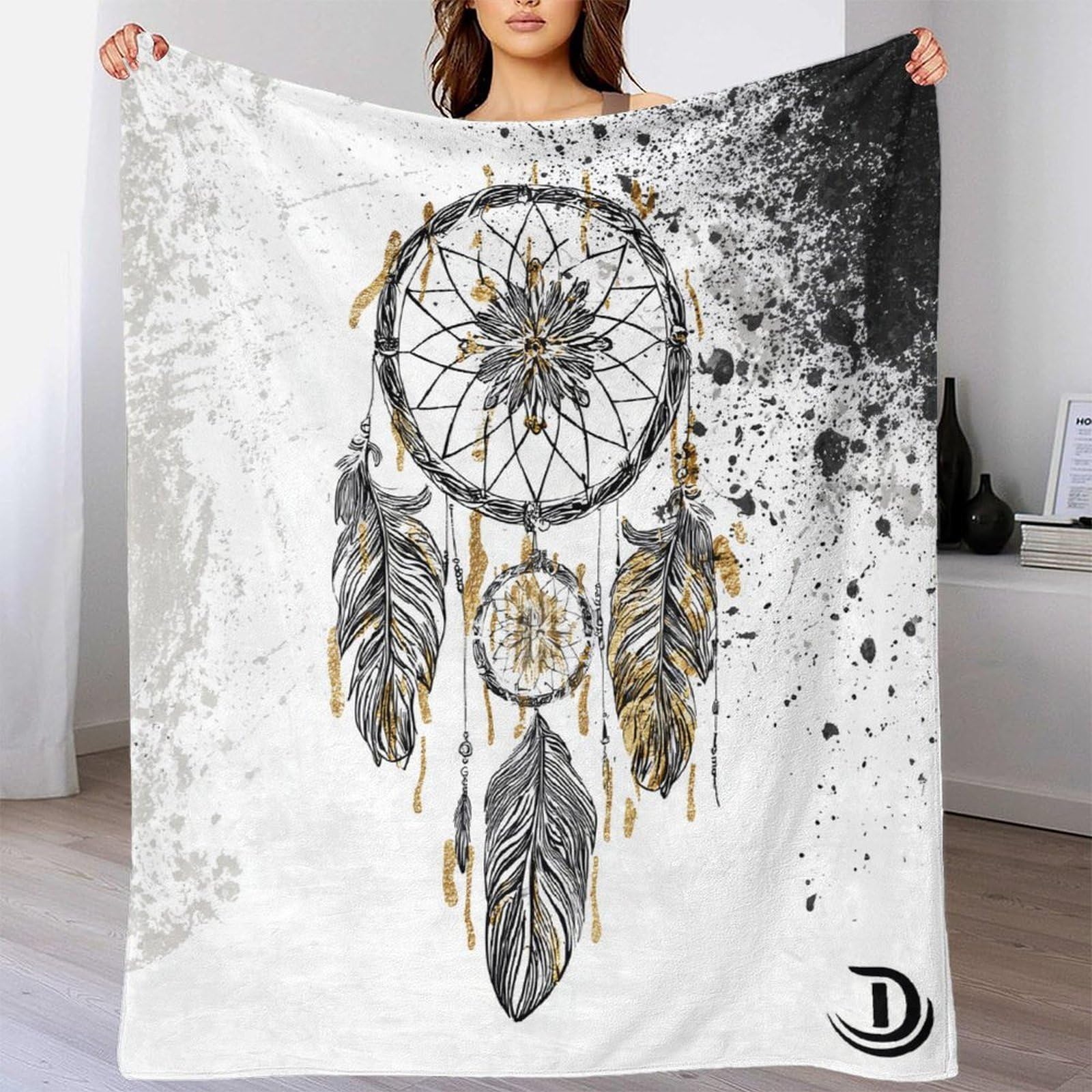 Boho Design 3D Printed Traumfänger Decke Mikrofaser Wohndeko Traumfänger Kuscheldecke Sofa Schlafzimmer 80×90(200x230cm)