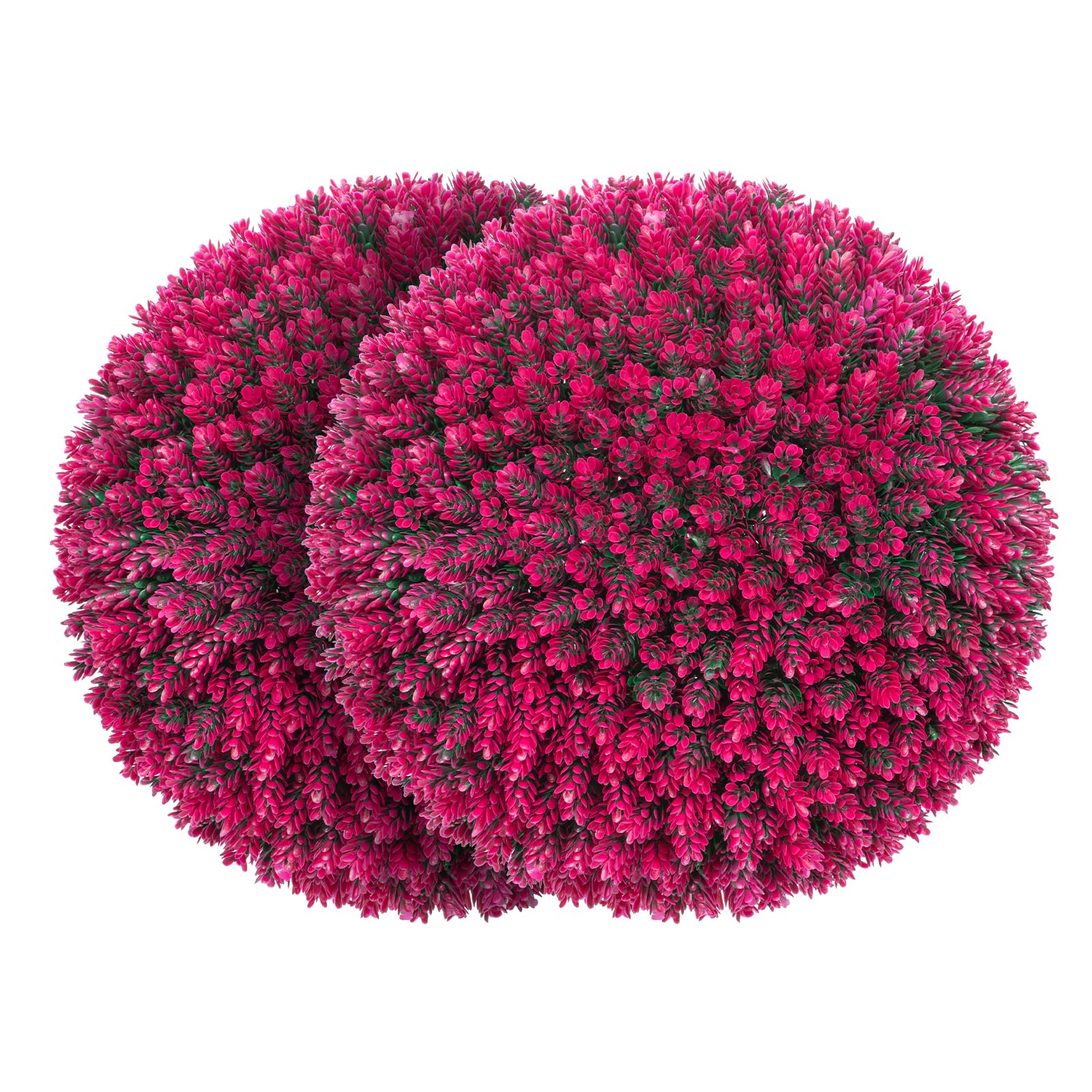 16.5 Inch Artificial Pine Cone Topiary Balls Set of 2, Rose Boxwood Balls Plant with 7 Layers Leaves UV Protection Faux Evergreen Plants Outside Decor for Porch Garden Backyard