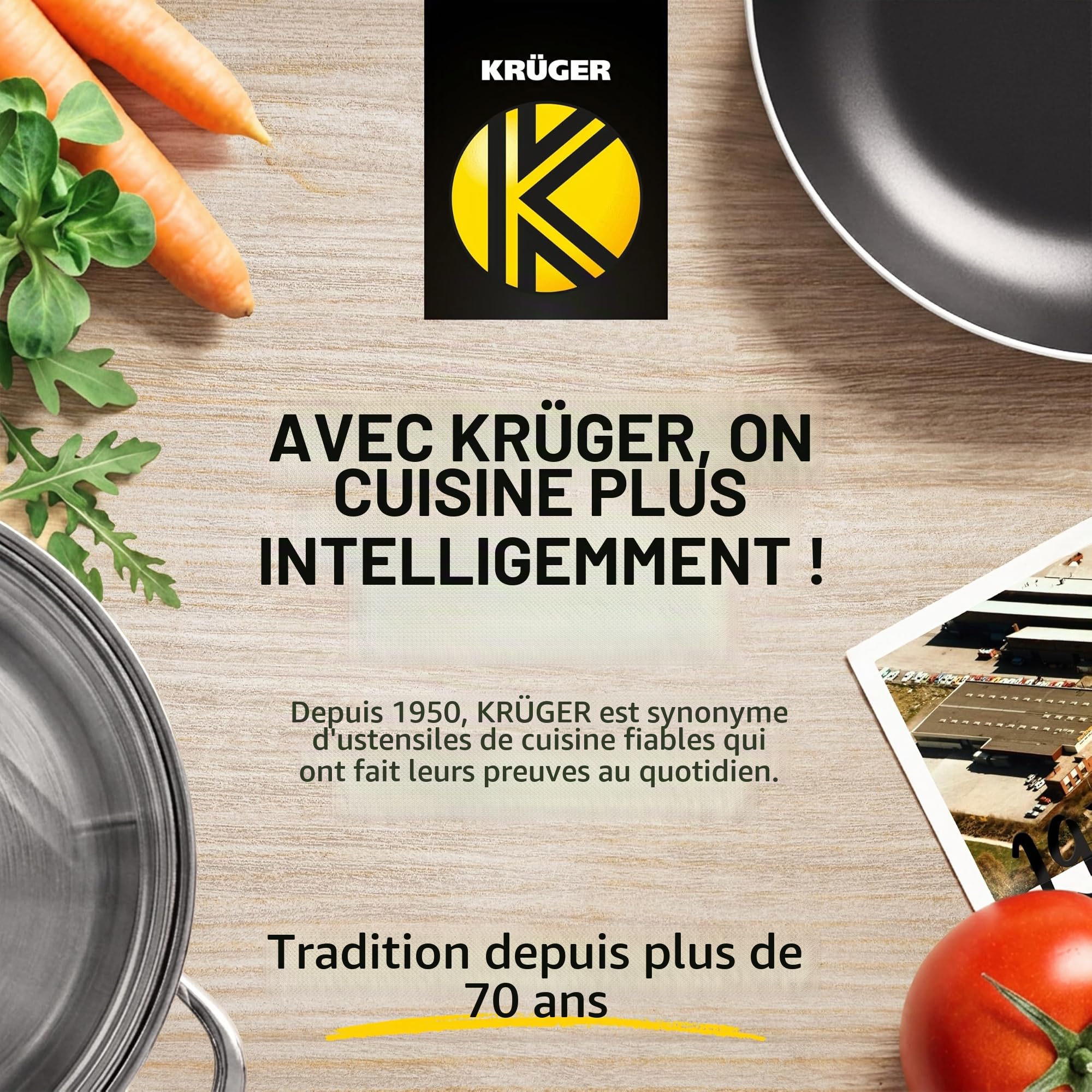 Krüger Karl SPA Casserole à spaghetti en acier inoxydable 24 cm