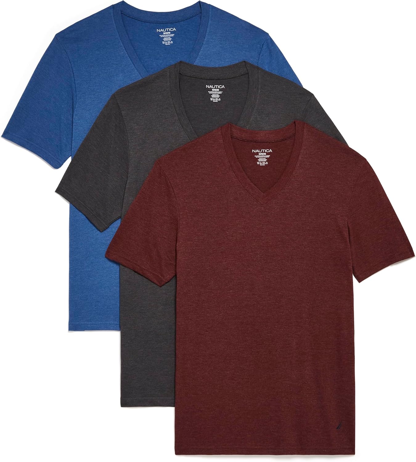 Nautica Men’s 3-Pack Heathered V-Neck T-Shirt Nautica Men’s 3-Pack Heathered V-Neck T-Shirt