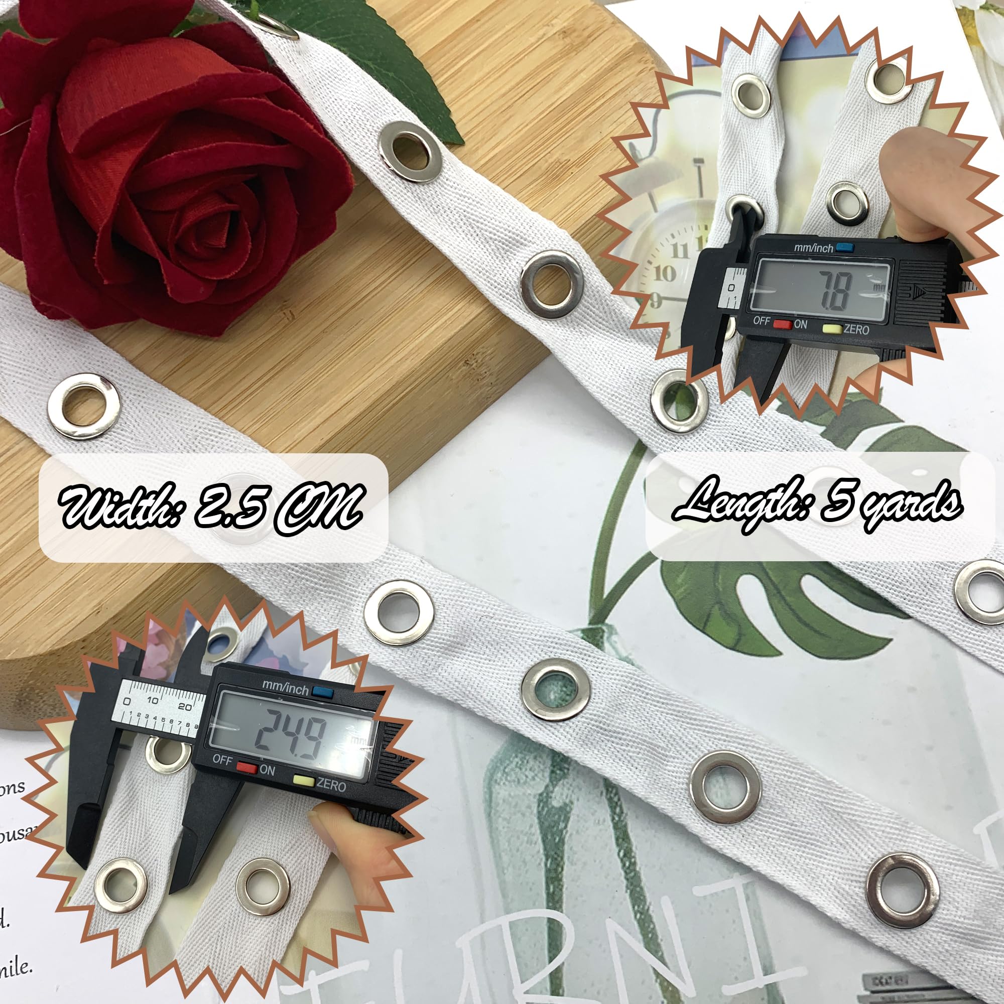 2 yards Coppia gancio e occhiello, 2,5 cm, nastro di cotone spaziatura per cucito, trapuntatura, corsetto, reggiseno, costumi da sposa (nero
