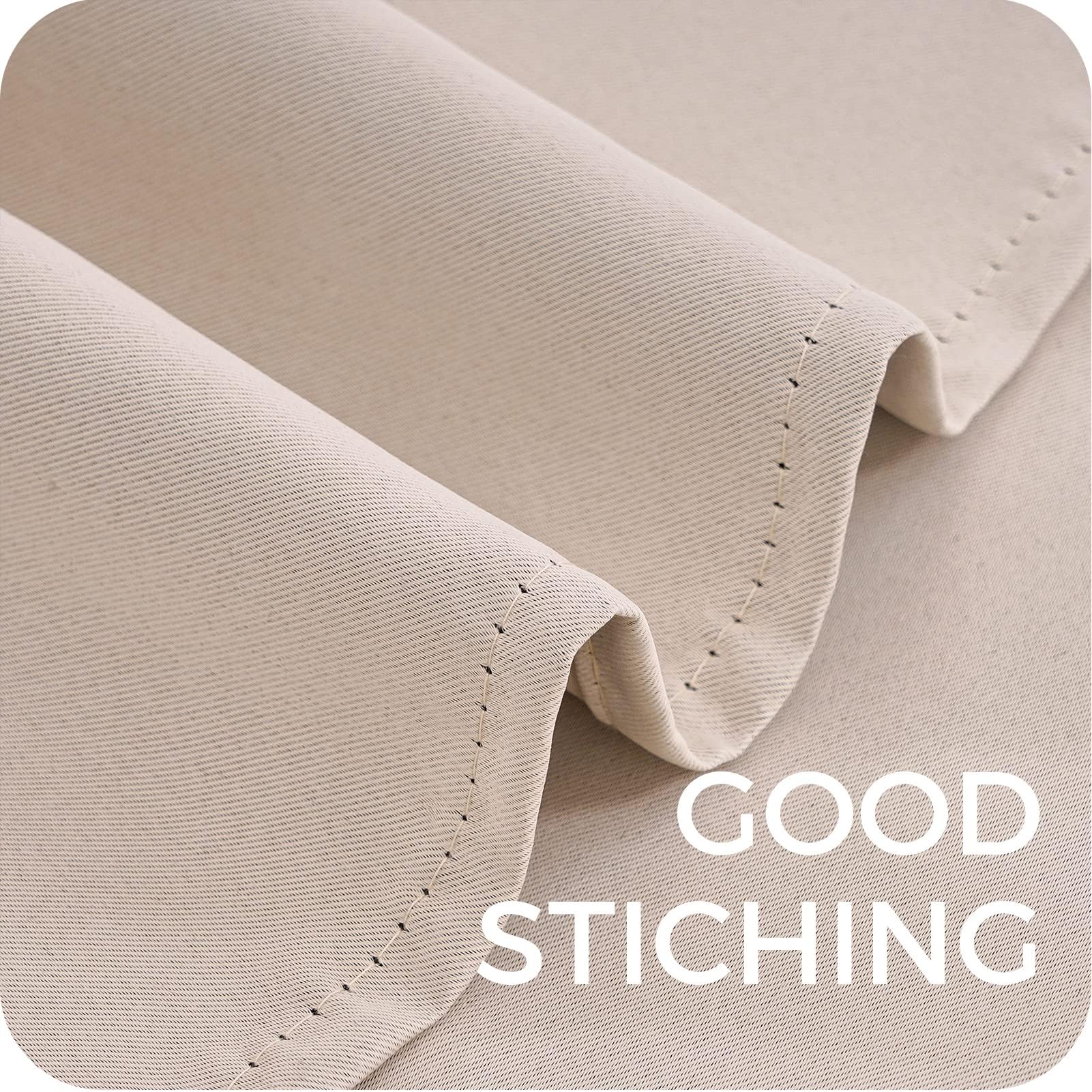 MRTREES Tenda oscurante termica anti calore, tende oscuranti termiche, isolanti anti anti freddi, con occhielli, tenda fonica anti rumore, per camera da letto, soggiorno, beige, 140 x 250 cm, 2 pezzi