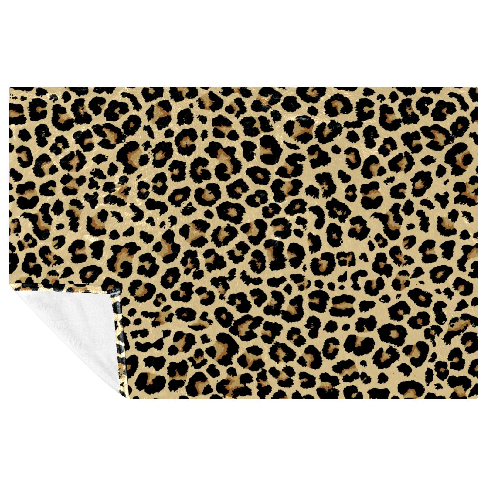 Couverture léopard 150x100 cm douce et chaude pour lit et canapé