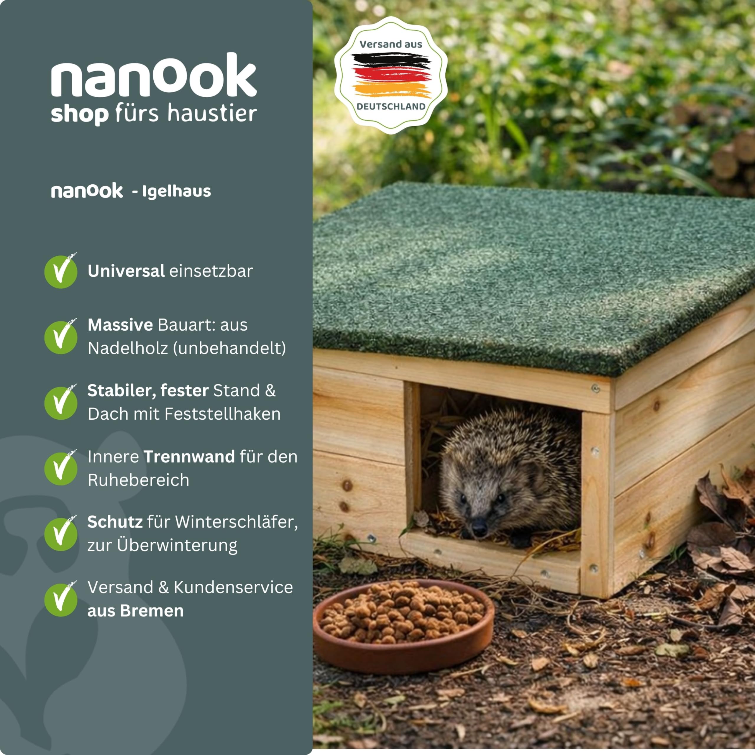 Nanook Egelhuisje, inklapbaar, voor de overwintering, et weerbestendig