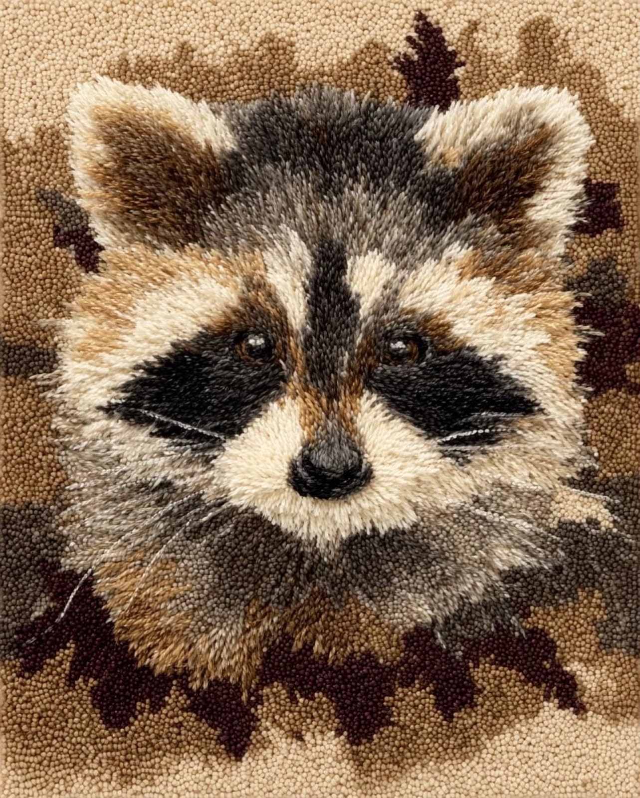 Wallphantom Latch Hook Kits Rugs,Animal Raccoon