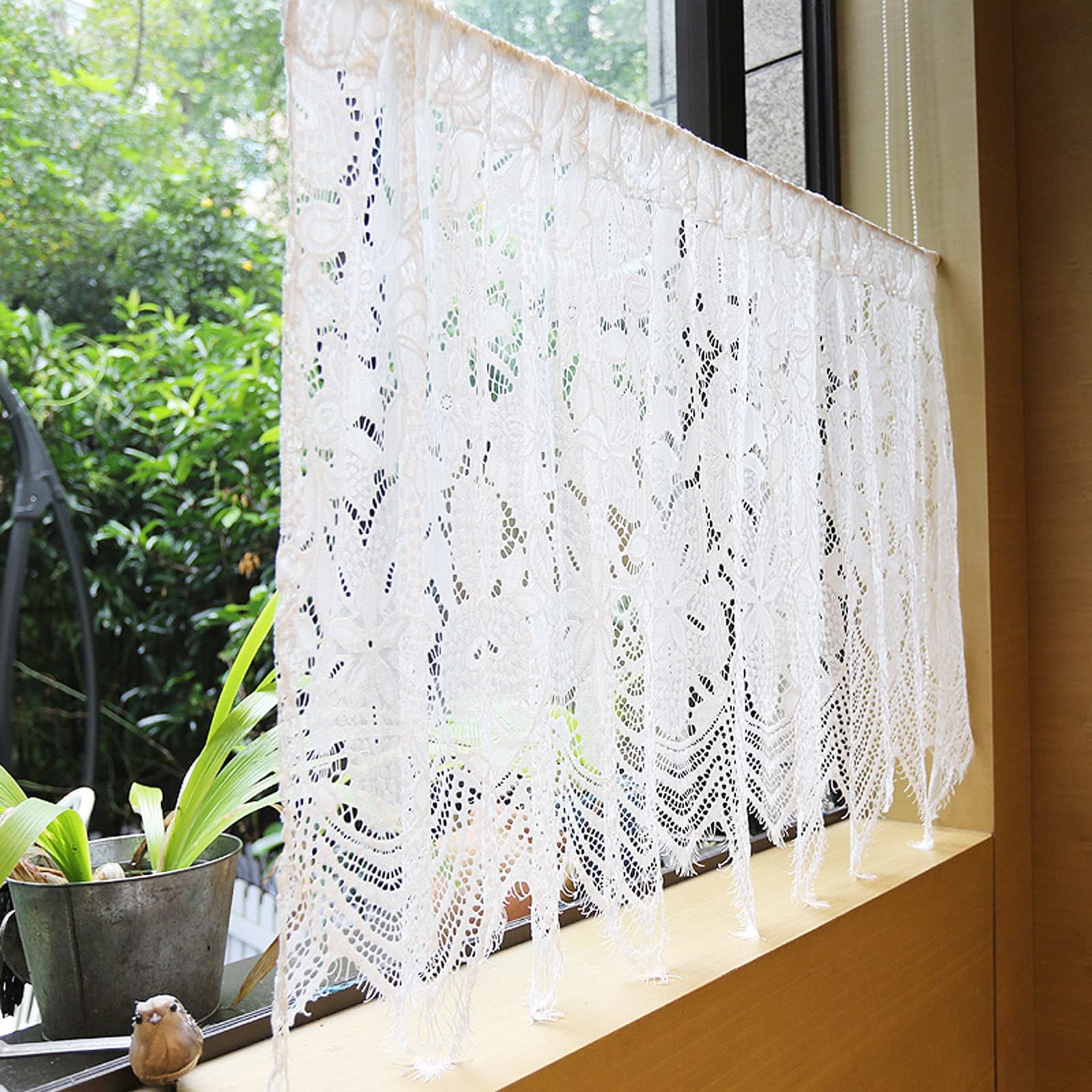 Cortina corta de ventana tipo cenefa transparente para cocina y restaurante