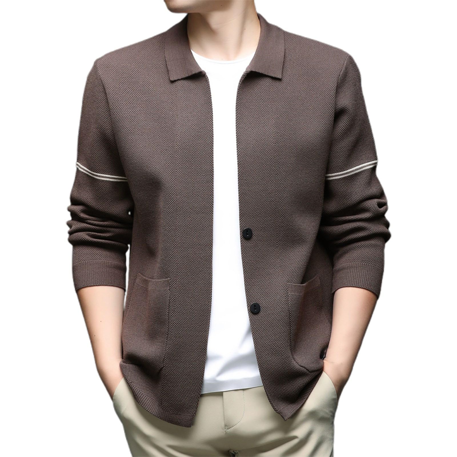 Jersey Hombre CáRdigan Chaqueta De Punto Suéter Largo Hombre Manga Larga Cárdigan Abrigo Prenda Exterior Punto Informal Tejido Cómodo Diseño Moderno Uso Diario