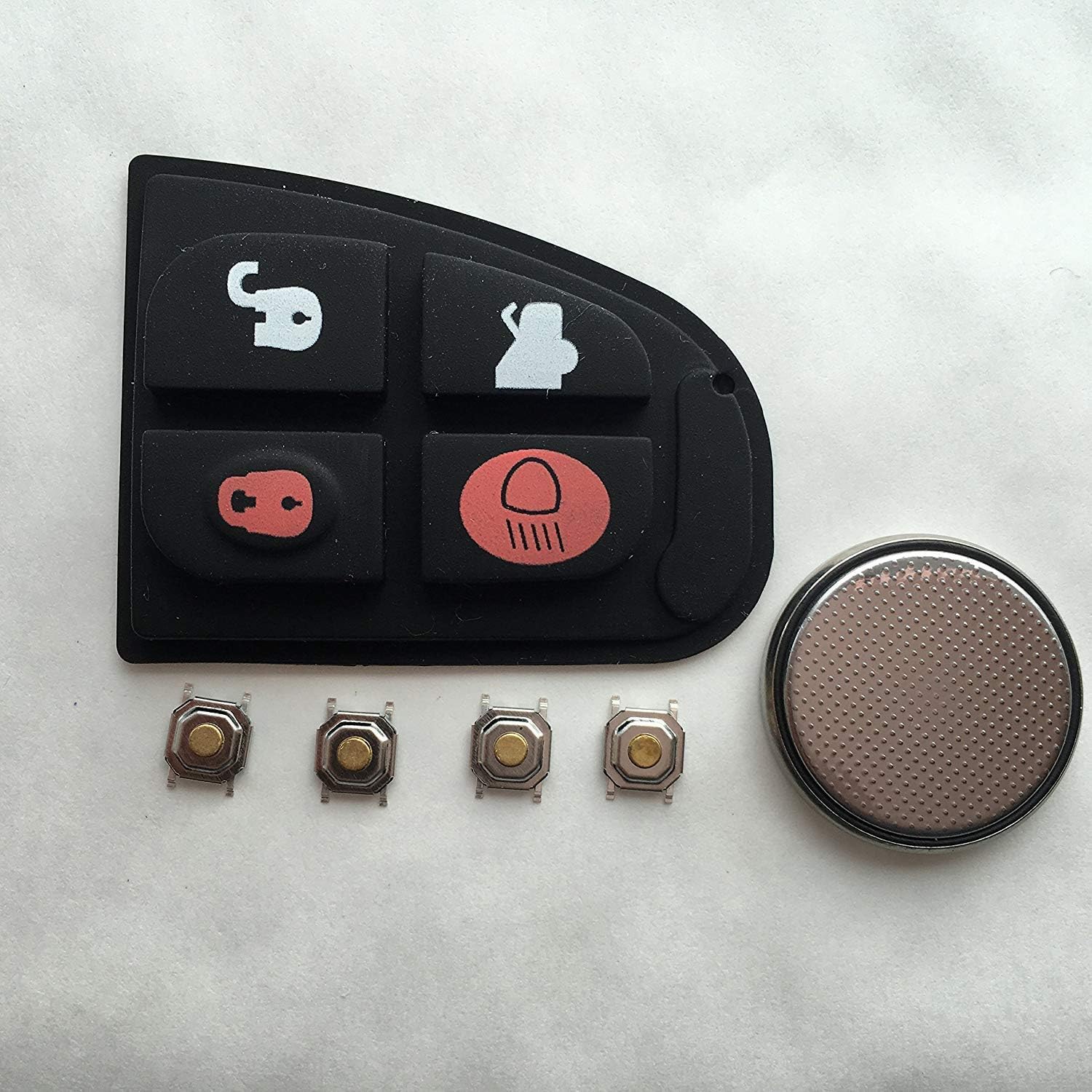Jaguar X Type XF E S 4 Button Remote Key Fob Case Full Repair Kit Rubber Pad